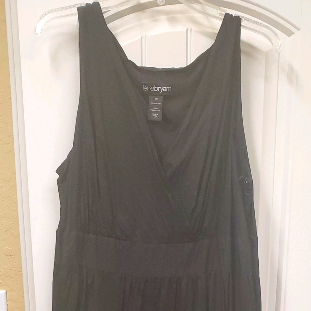 Lane Bryant Black Maxi Dress Sleeveless V-Neck